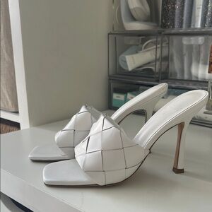 Tony Bianco White Woven Heels size 8